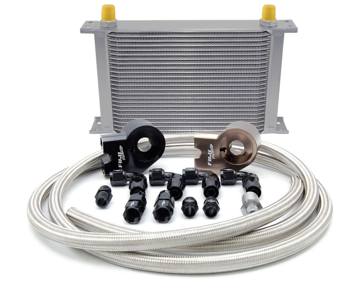 LINESRACING Mocal Style Black AN10 Oil Cooler - 25 Row, 248mm Core, Engine Or Transmission, 100% Leak Tested